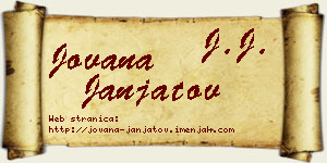 Jovana Janjatov vizit kartica